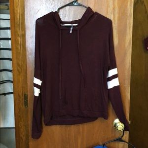 Maroon hooded shirt
